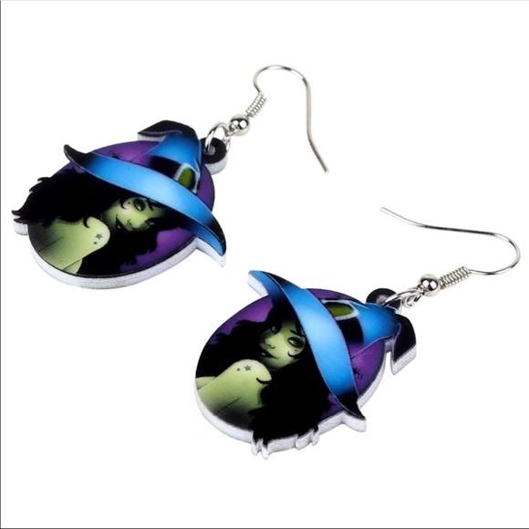 Sexy Witch Acrylic Earrings Halloween - Picture 5 of 7